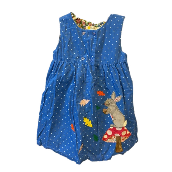 Mini Boden | Dresses | Mini Boden Girls Blue Polka Dot Pinnie Mushroom  Toadstool Bunny Dress 23y | Poshmark